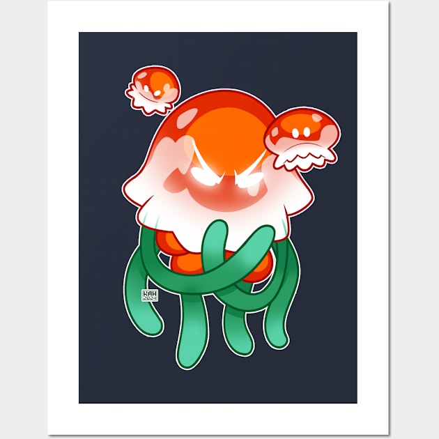 Red Jellyfish Mommy Wall Art by MrHinkleDraws